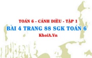 Bài 4 trang 88 SGK Toán 6 tập 1 Cánh Diều